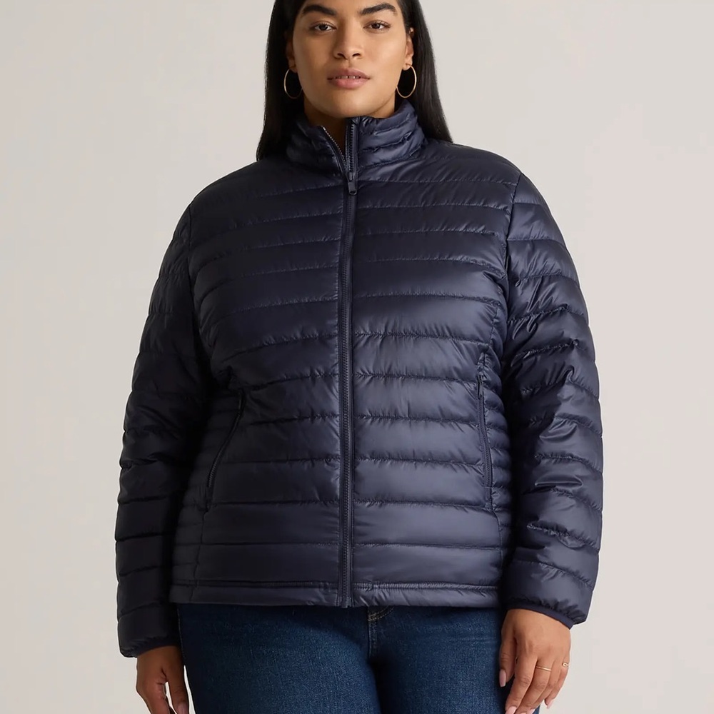 Quince Blue Puffer Jacket with Insulated Quilting